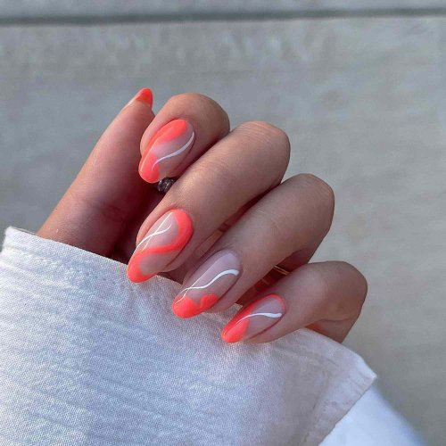 Дизайн ногтей коралловые