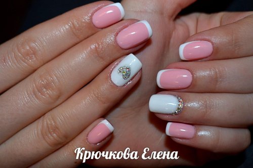 Френч бело розовый