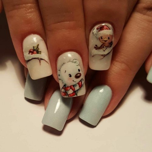 Новогодние маникюр