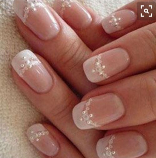 Свадебный маникюр на короткие ногти