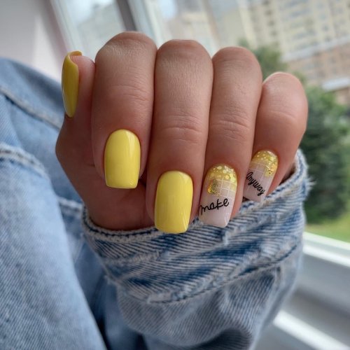 Маникюр желтый