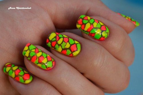 Маникюр мозаика