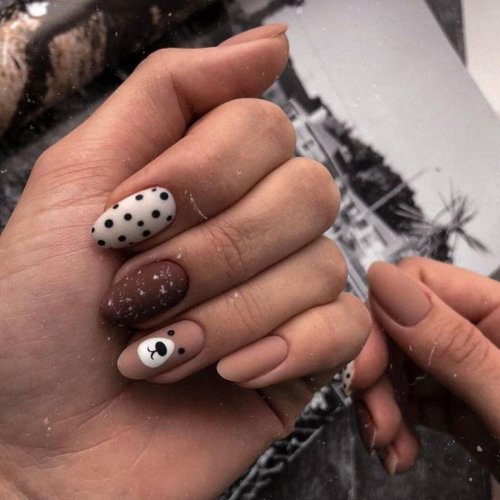 Ногти с мишками