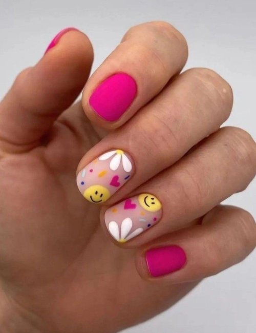 Летние ногти короткие