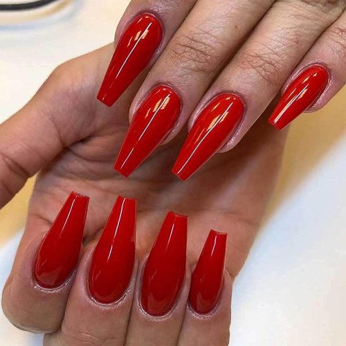 Длинные ногти красные