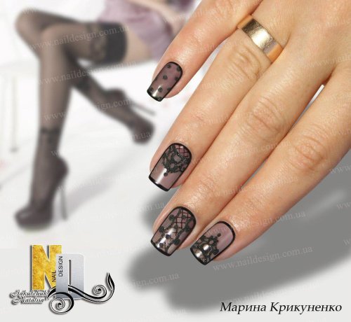 Маникюр колготки