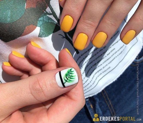 Маникюр на короткие ногти лето
