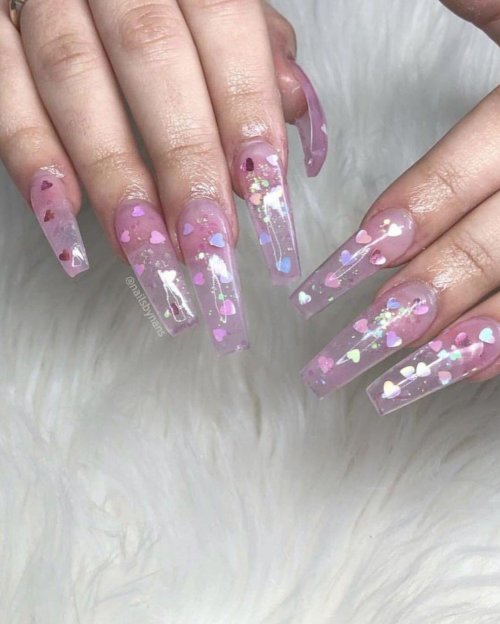 Длинные прозрачные ногти
