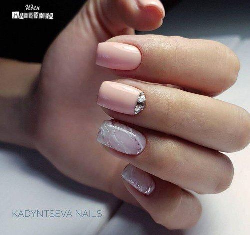 Дизайн ногтей квадрат короткие нежные
