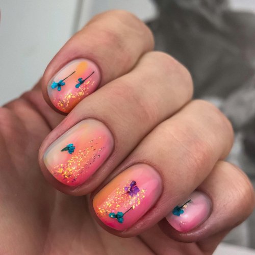 Маникюр лето на короткие ногти