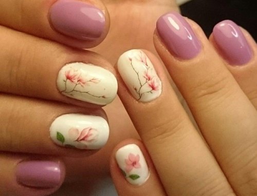 Весенний нежный маникюр на короткие
