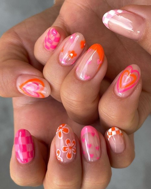 Летние ногти короткие
