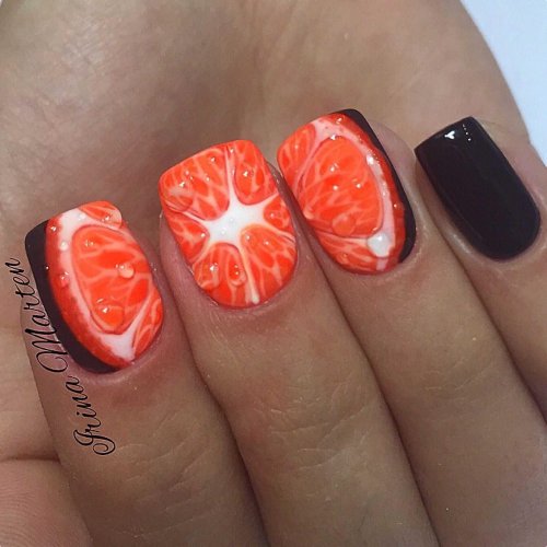 Маникюр фрукты