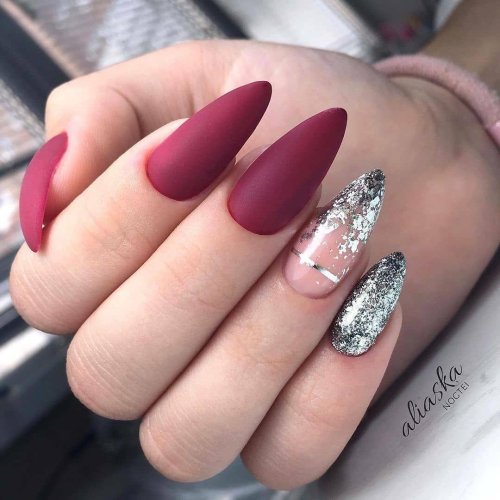 Маникюр на длинные ногти миндаль