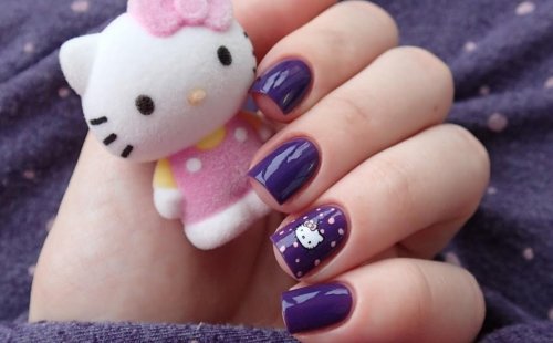 Маникюр hello kitty