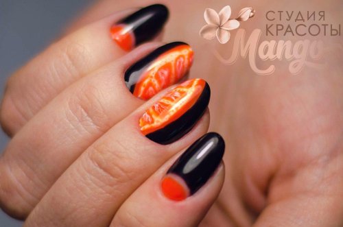 Маникюр цвет манго