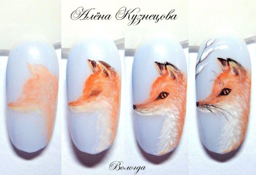 Лисичка на ногтях