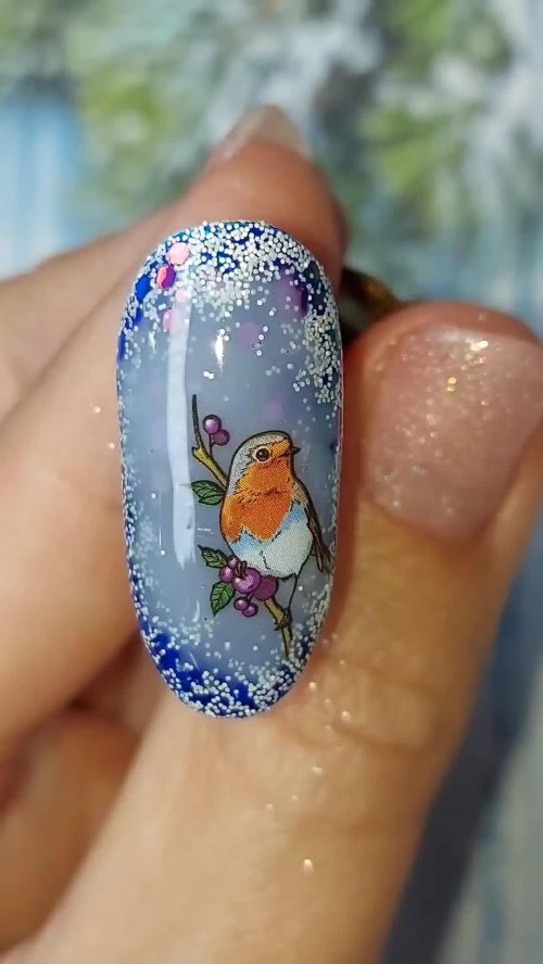 Маникюр с птичками