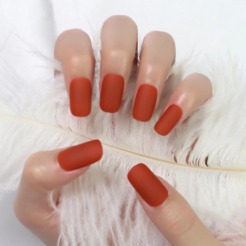 Коралловые матовые ногти