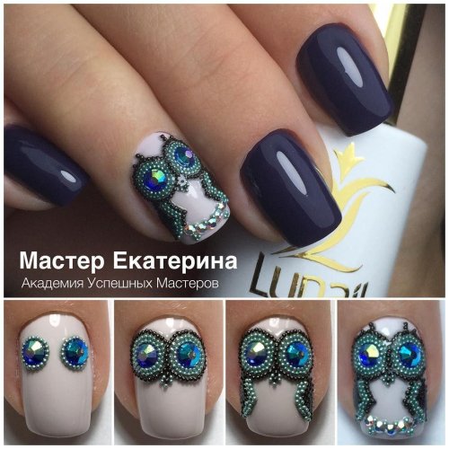 Маникюр с совами