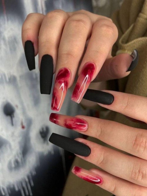 Длинные квадратные ногти