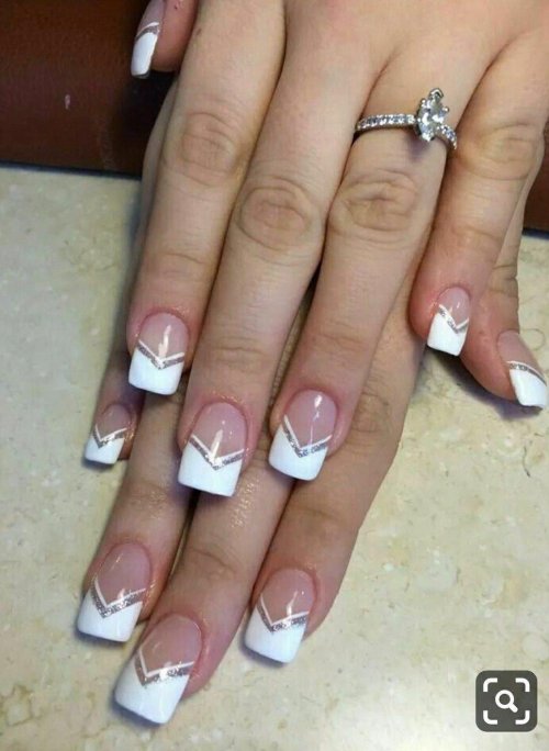 Дизайн ногтей белый френч