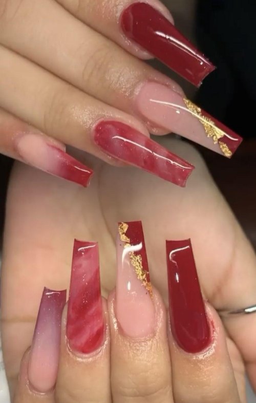 Длинные квадратные ногти