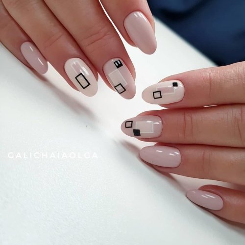 Короткие квадратные ногти маникюр