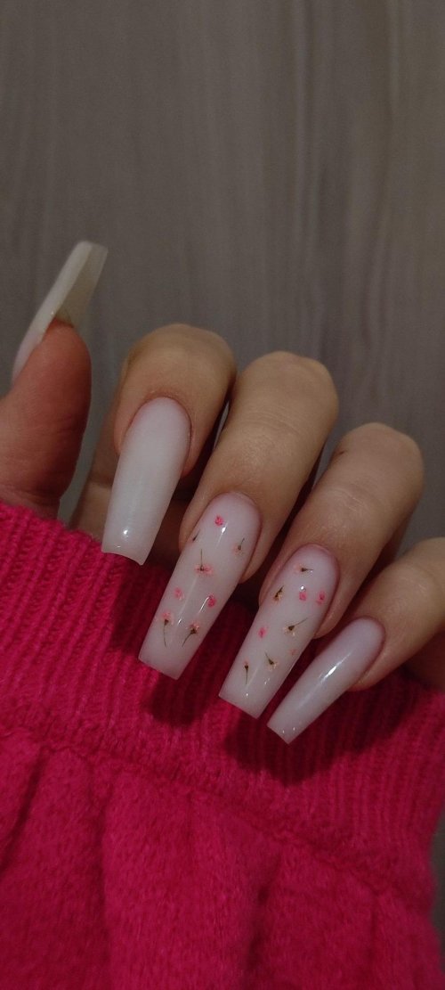 Длинные квадратные ногти