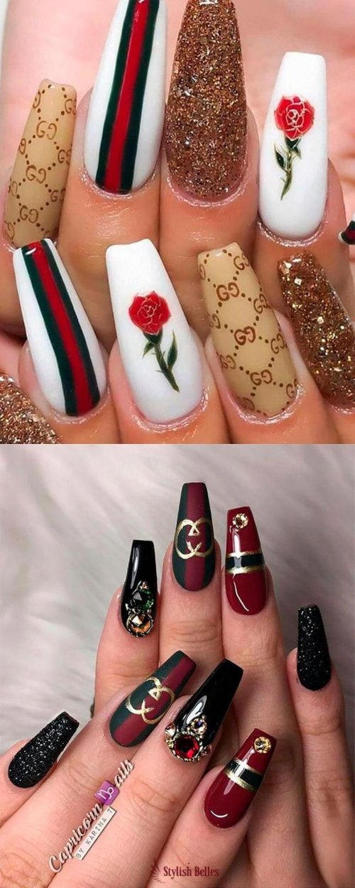 Ногти версаче гуччи шанель