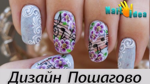 Мазковая роспись на ногтях