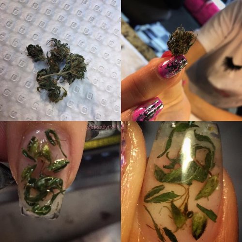 Маникюр с коноплей
