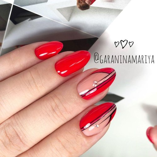 Маникюр красный дизайн