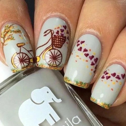 Осенний маникюр на короткие ногти