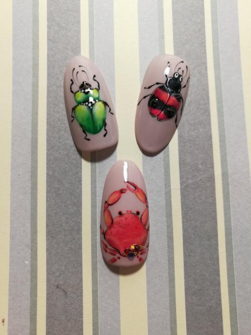 Маникюр с насекомыми