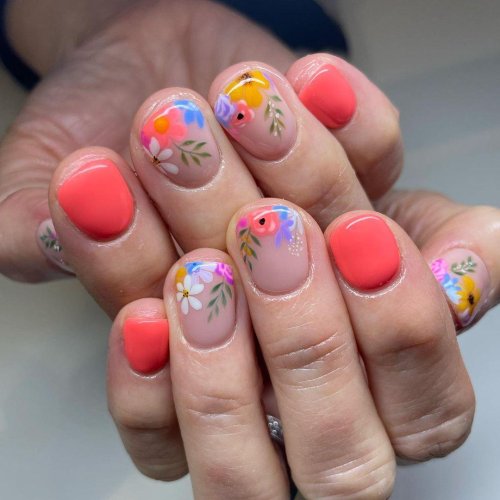 Летние ногти короткие