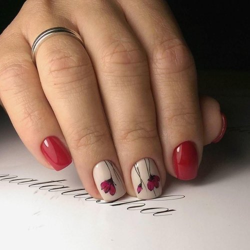 Маникюр на короткие ногти весна