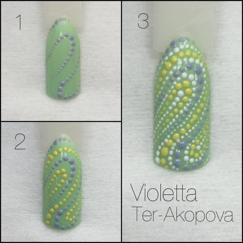 Узоры дотсом на ногтях