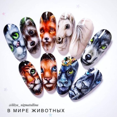Животные на ногтях