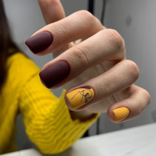 Маникюр в желтых тонах