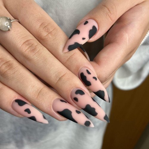 Маникюр корова на короткие ногти