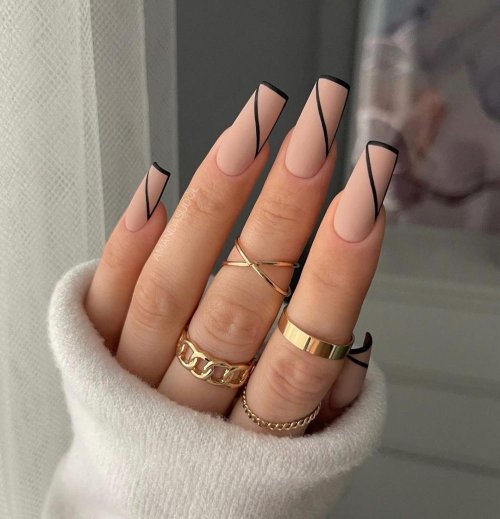 Длинные квадратные ногти