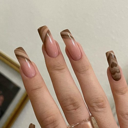 Длинные квадратные ногти