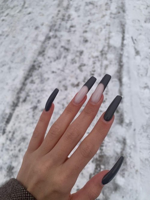 Длинные квадратные ногти