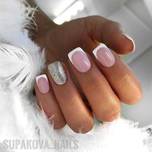 Свадебный маникюр на короткие ногти