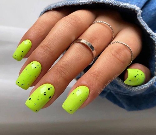Маникюр перепелиное яйцо яркие