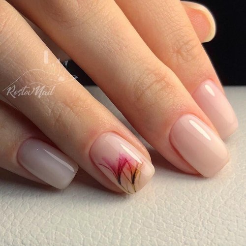 Короткие квадратные ногти маникюр