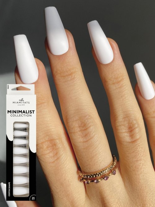 Накладные ногти с дизайном длинные minimalist