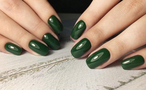 Маникюр на короткие ногти зеленые тона