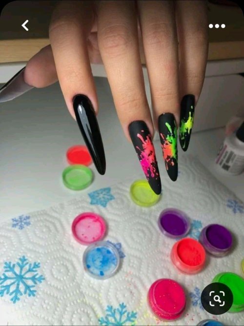 Кислотные ногти дизайн